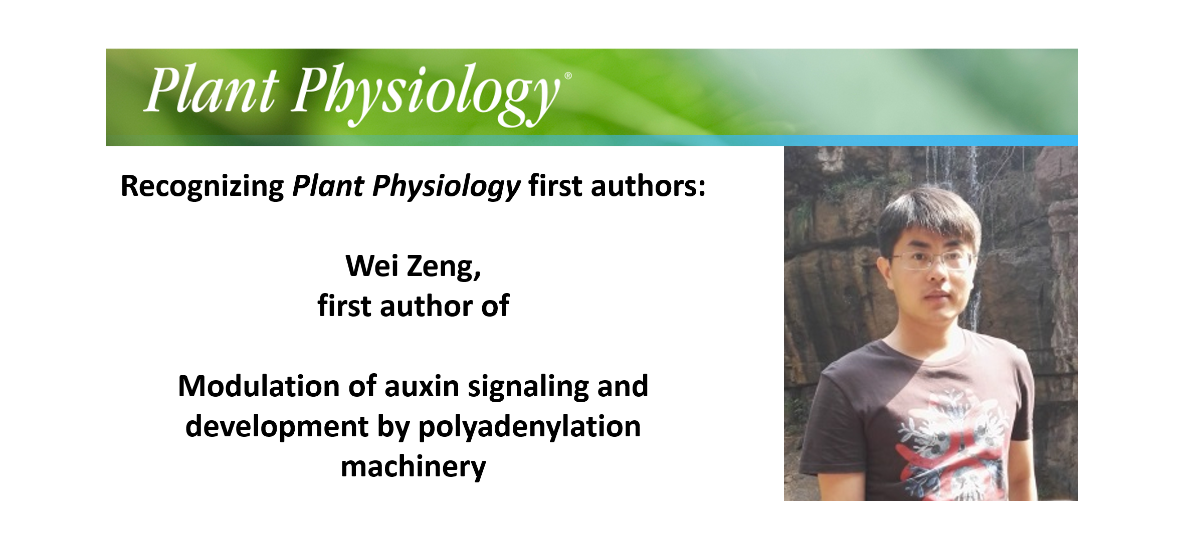 Recognizing Plant Physiology first authors: Wei Zeng | Plantae