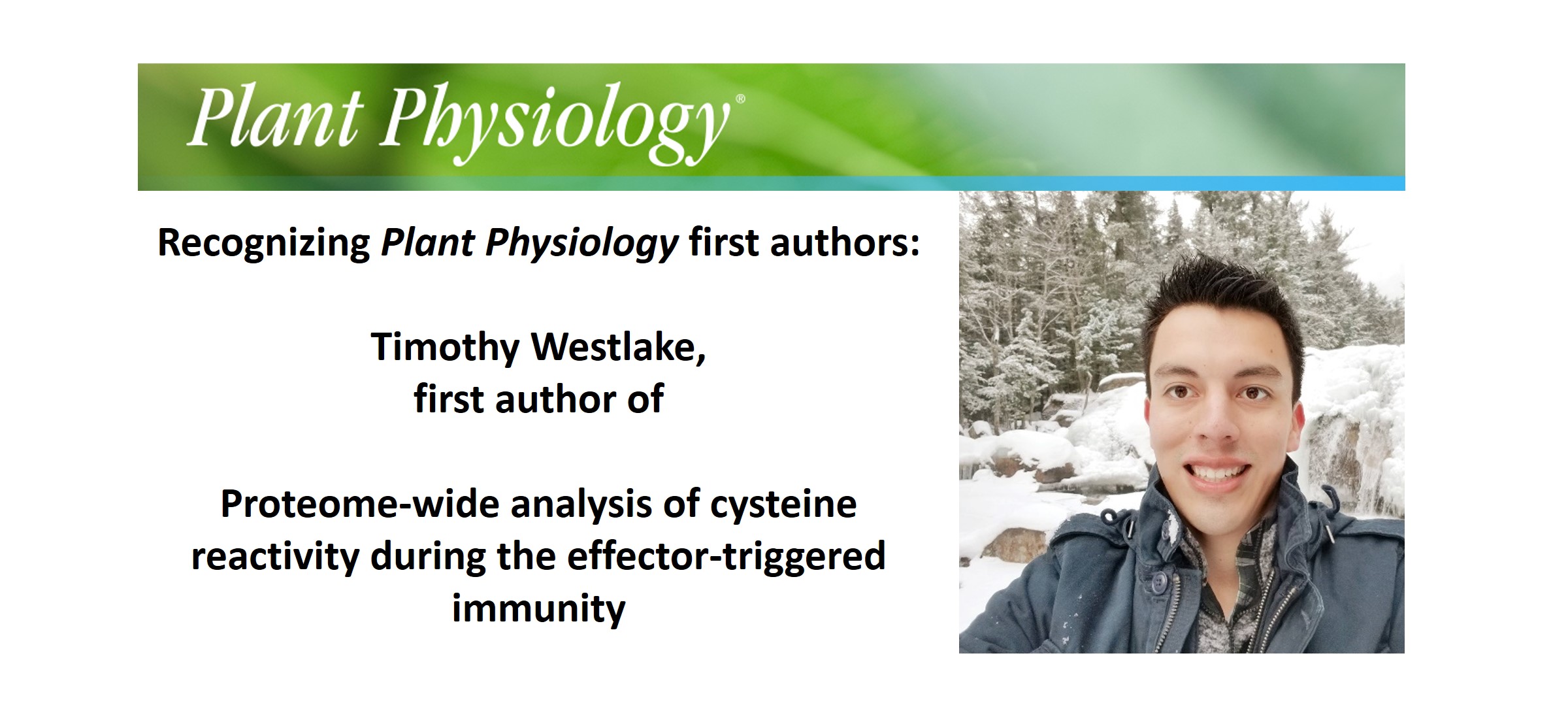 Recognizing Plant Physiology first authors: Timothy Westlake | Plantae