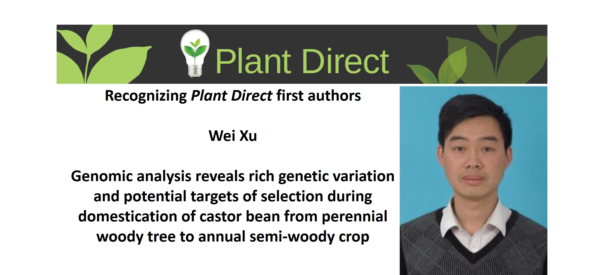 Recognizing Plant Direct first authors: Wei Xu | Plantae