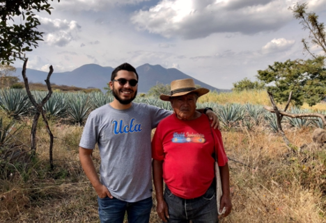 Manuel and his grandfather, Antonio Mora who continues to farm and tend his crops every day, except for Sundays which he reserves for family and church. This image was taken during a hike we shared in Santiago Tangamandapio Michoacan during December 2019, where he took Manuel to share the site and tree where his own grandfather passed.