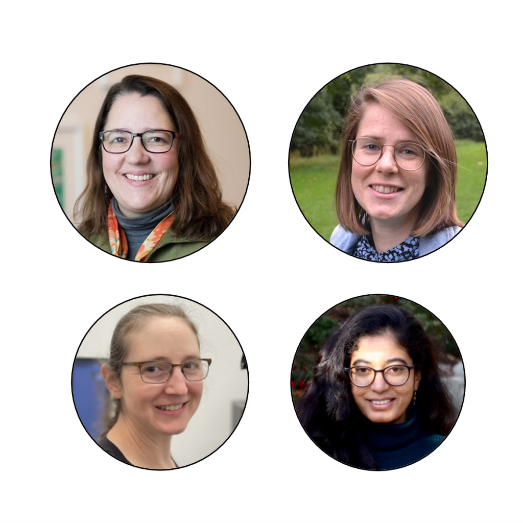 Portraits of four women smiling and welcoming.